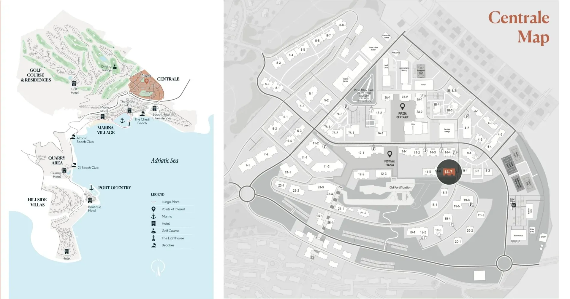 Plan lokacije i mape naselja sa prikazom objekata i okoline.