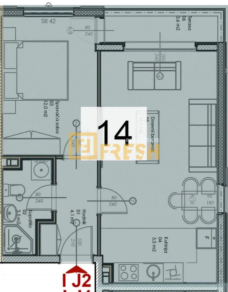 Prodaja, jednosoban stan, 47m², Zabjelo, Podgorica