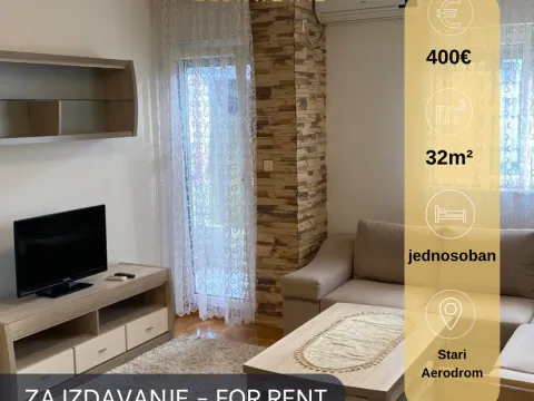 Rent, one bedroom apartment, 32m², Stari Aerodrom, Podgorica - image 1