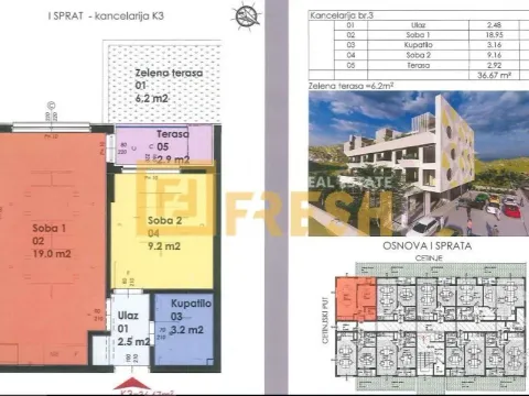 Prodaja, jednosoban stan, 37m², Gornja Gorica, Podgorica - image 4