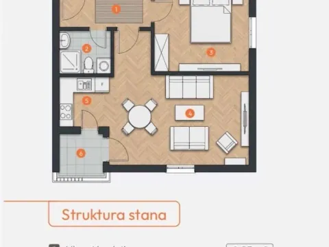 Sale, one bedroom apartment, 49m², Centar, Bar - image 2