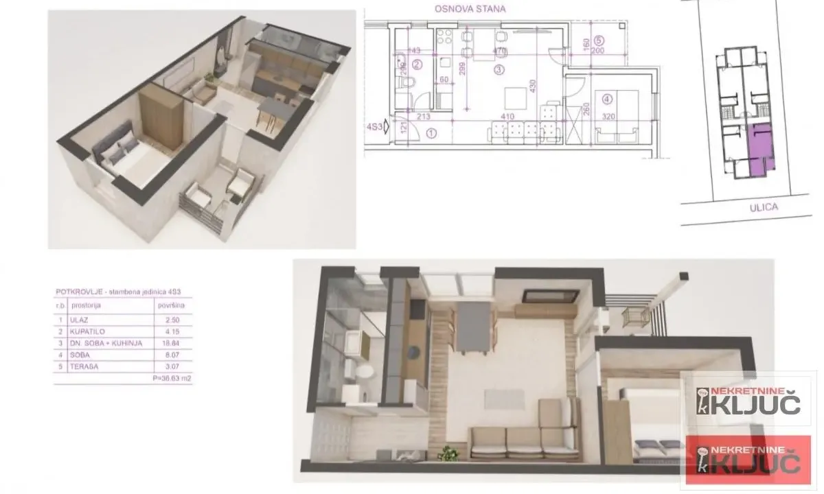 Prodaja, jednosoban stan, 37m², Adice, Novi Sad Sve Podlokacije