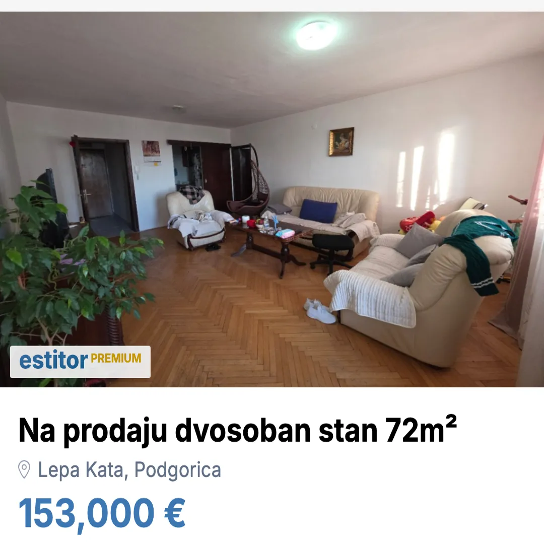 Prodaja, stan, 72m², Lepa Kata, Podgorica