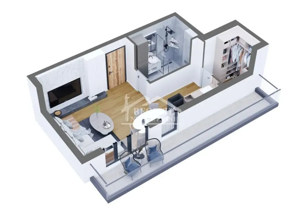 Sale, one bedroom apartment, 37m², Bežanija, Beograd