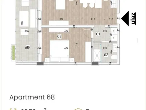 Prodaja, jednosoban stan, 63m², Centar, Bar - image 6