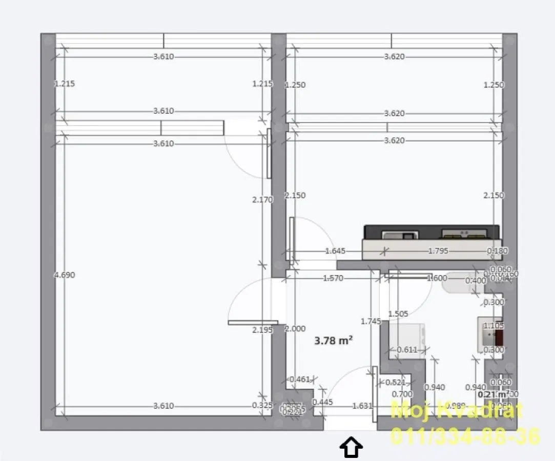 Prodaja, jednosoban stan, 45m², Novi Beograd Blok 45, Novi Beograd Sve Podlokacije
