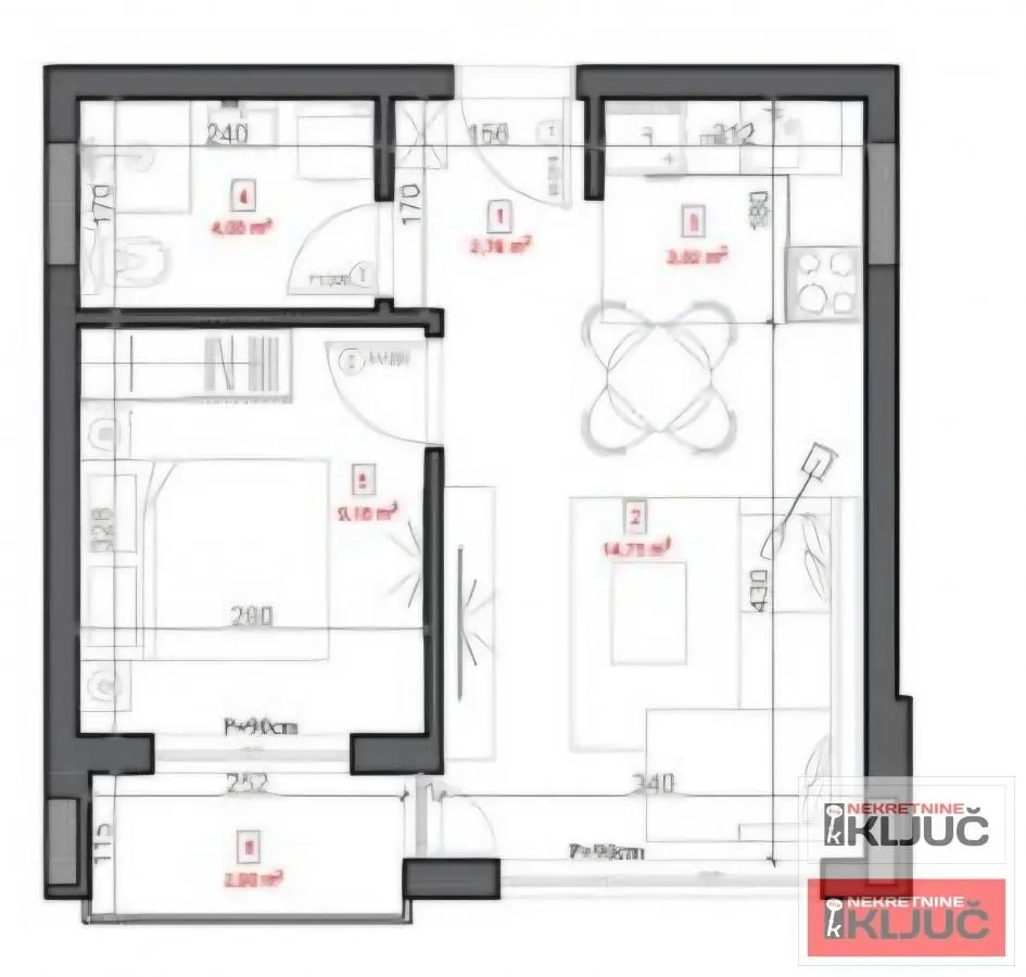 Sale, two bedroom apartment, 36m², Sremska Kamenica, Petrovaradin