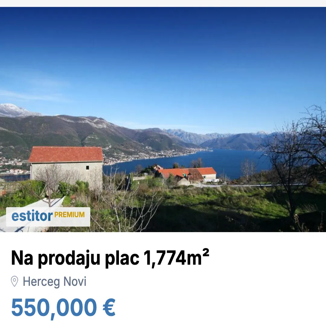Prodaja, plac, 1774m², Herceg Novi, Crna Gora