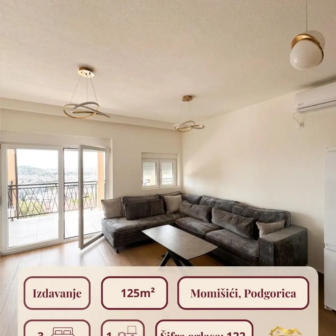 Rent, three bedroom apartment, 125m², Momišići, Podgorica