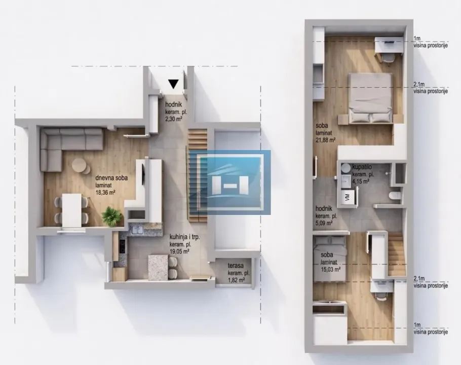 Sale, two bedroom apartment, 83m², Centar, Jagodina