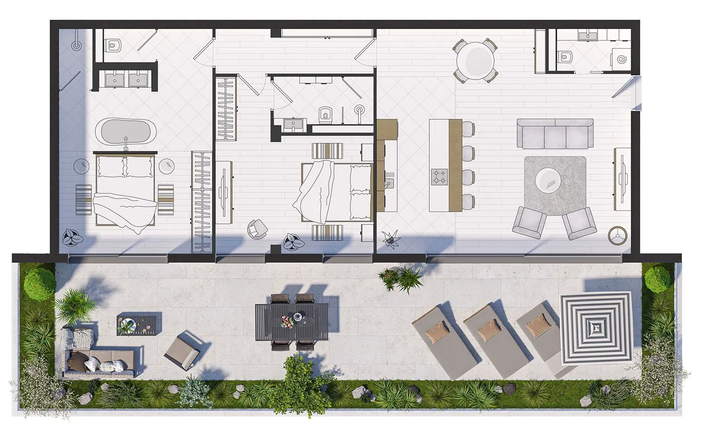 Rent, one bedroom apartment, 59m², Central Point, Podgorica