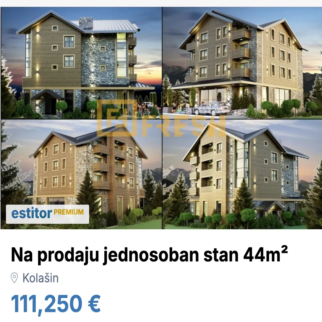 Prodaja, jednosoban stan, 44m², Kolašin, Crna Gora