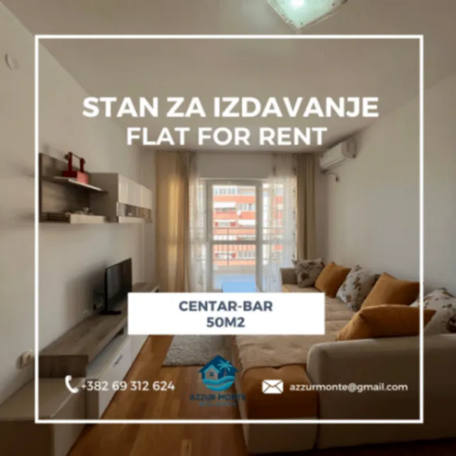 Rent, one bedroom apartment, 50m², Centar, Bar