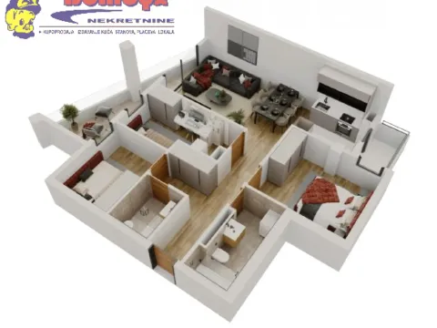 Sale, four bedroom apartment, 80m², Salajka, Novi Sad Sve Podlokacije