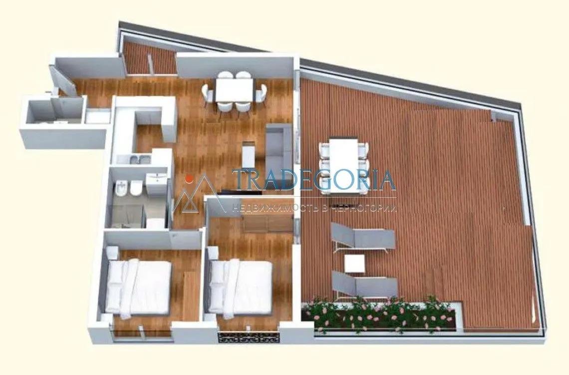 Prodaja, dvosoban stan, 58m², Bečići, Budva