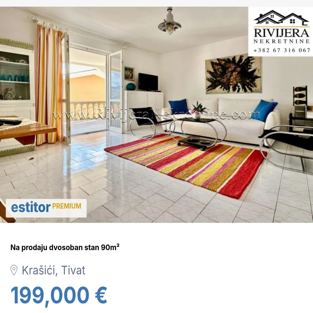 Sale, two bedroom apartment, 90m², Krašići, Tivat