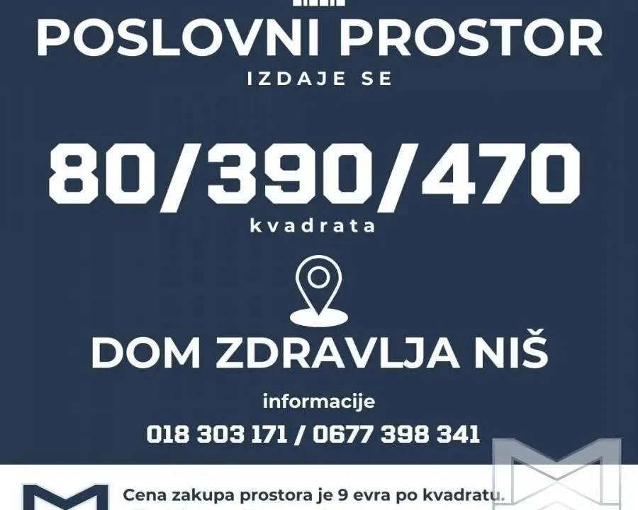 Izdavanje, poslovni prostor, 320m², Dom zdravlja, Niš
