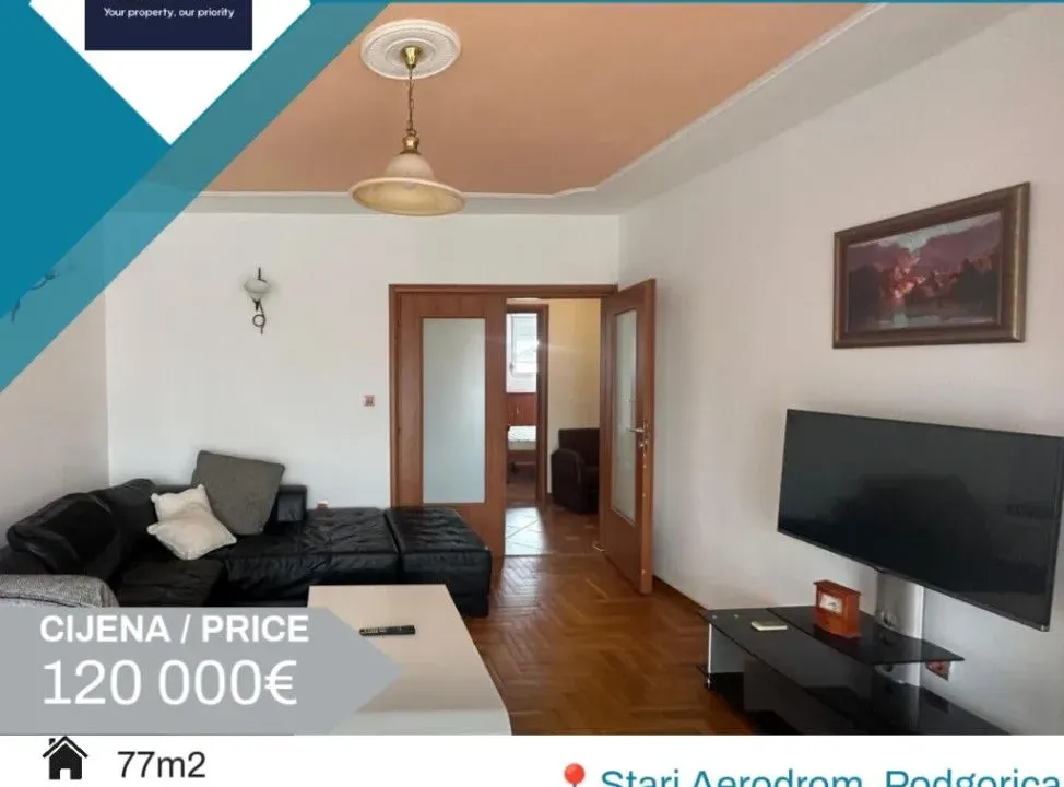 Prodaja, dvosoban stan, 77m², Stari Aerodrom, Podgorica
