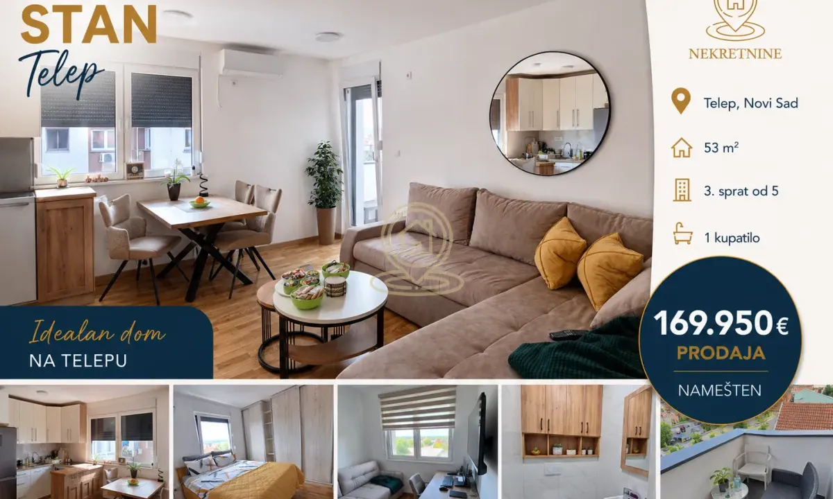 Prodaja, trosoban stan, 53m², Telep, Novi Sad Sve Podlokacije
