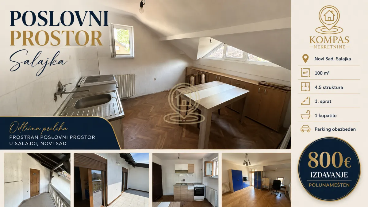 Rent, office space, 100m², Salajka, Novi Sad Sve Podlokacije