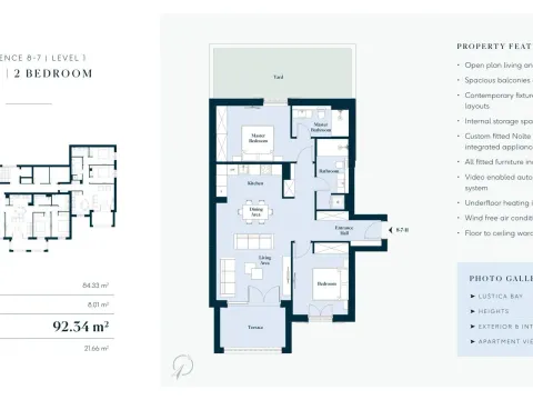 Sale, two bedroom apartment, 92m², Luštica Bay, Tivat - image 2