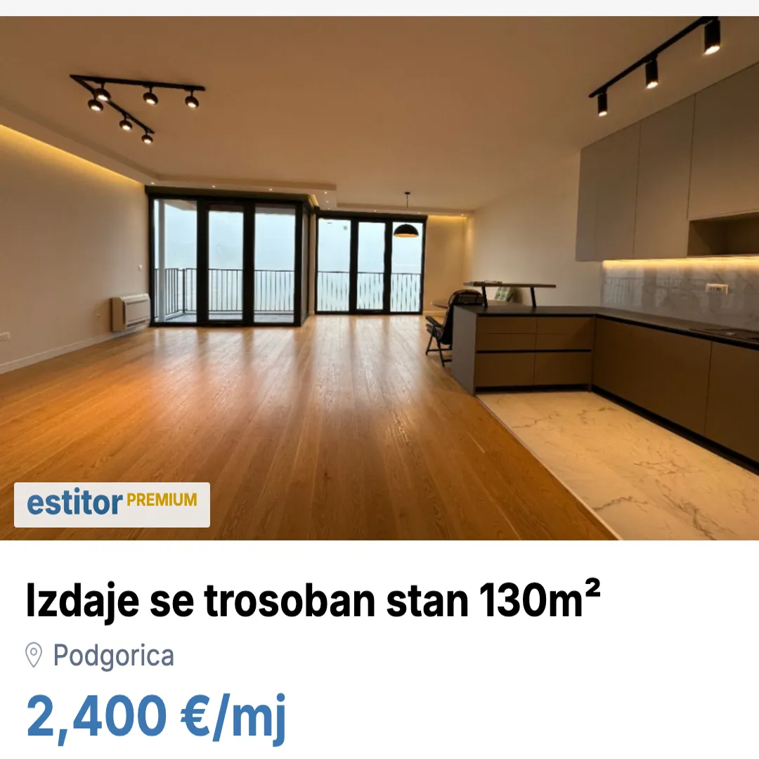 Izdavanje, trosoban stan, 130m², Podgorica, Crna Gora