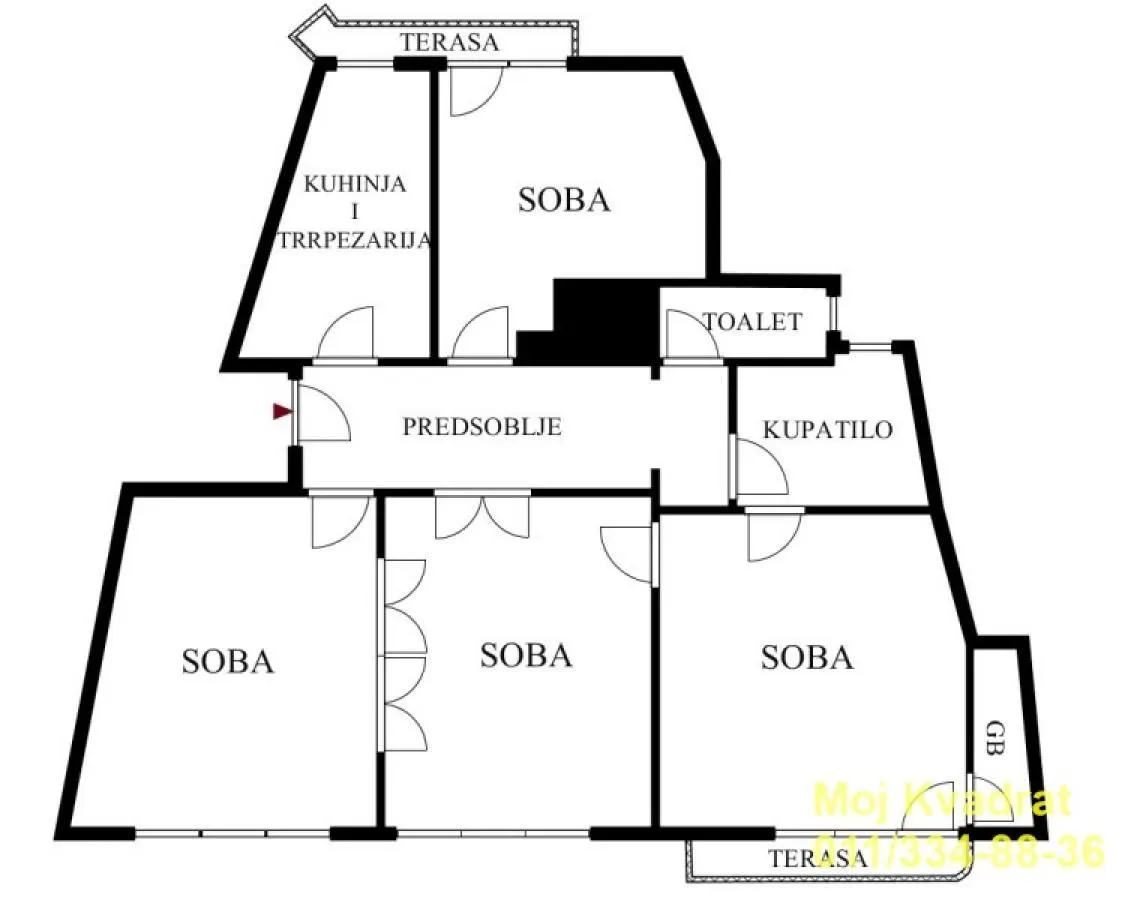 Sale, four bedroom apartment, 120m², Andrićev Venac, Beograd