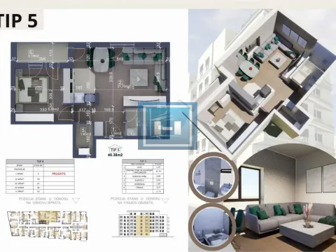 One Bedroom Apartment for Sale, 40m2, Centar, Ćuprija One Bedroom Apartment for Sale, 40m2, Centar, Ćuprija