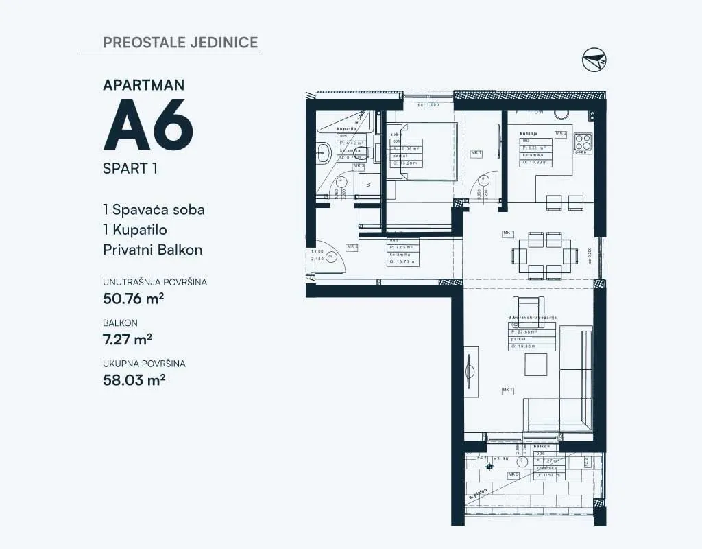 Prodaja, jednosoban stan, 58m², Dobrota, Kotor