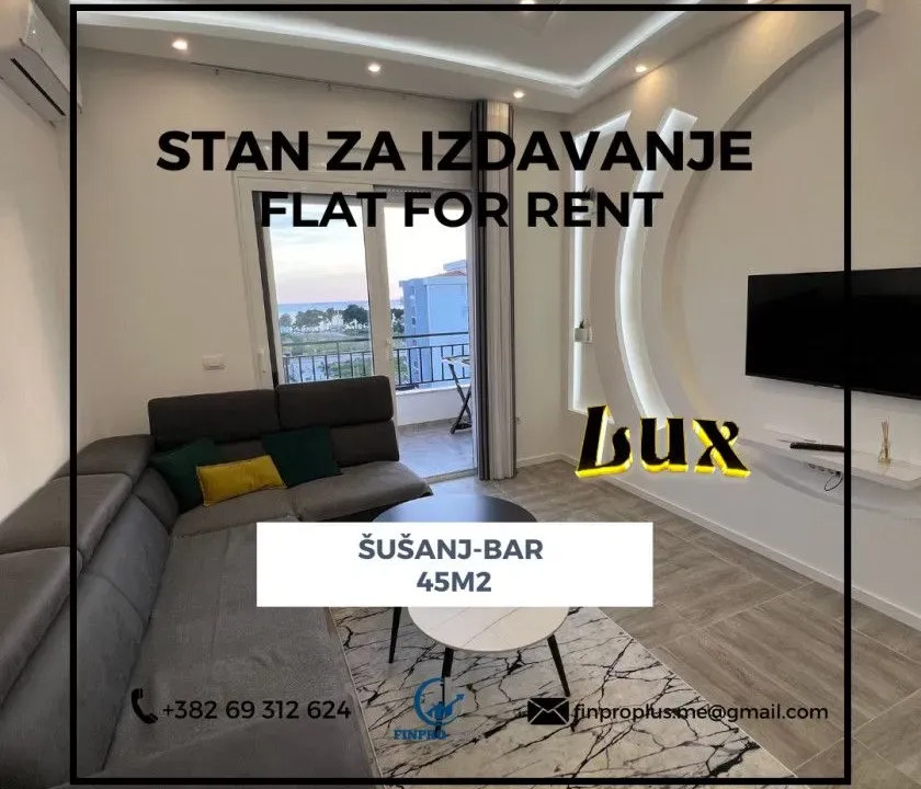 Izdavanje, stan, 45m², Šušanj, Bar