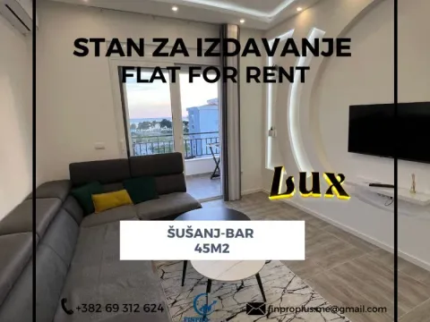 Rent, apartment, 45m², Šušanj, Bar
