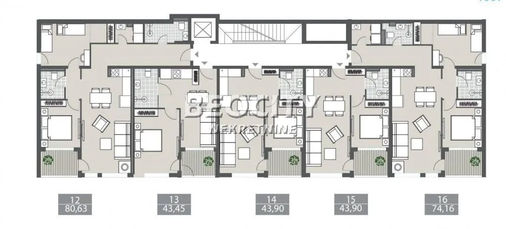 Prodaja, trosoban stan, 74m², Centar, Tivat