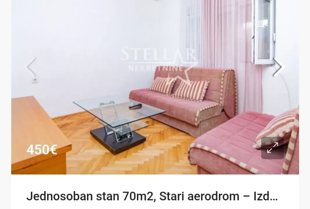 Rent, one bedroom apartment, 70m², Stari Aerodrom, Podgorica