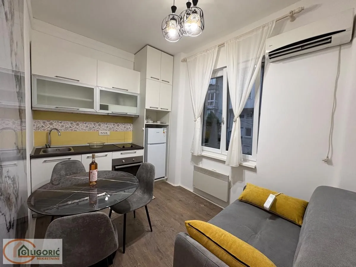 Small living room connected to the kitchen and dining area.