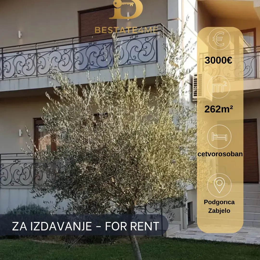 Rent, house, 262m², Zabjelo, Podgorica