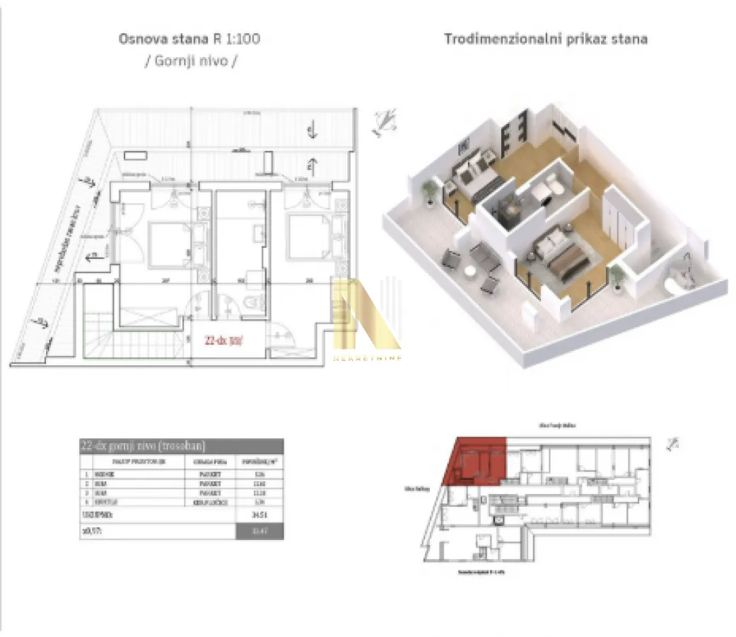 Prodaja, trosoban stan, 81m², Petrovaradin, Novi Sad