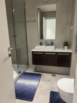 Modernly equipped bathroom with a shower cabin, washbasin, and toilet. - image 4