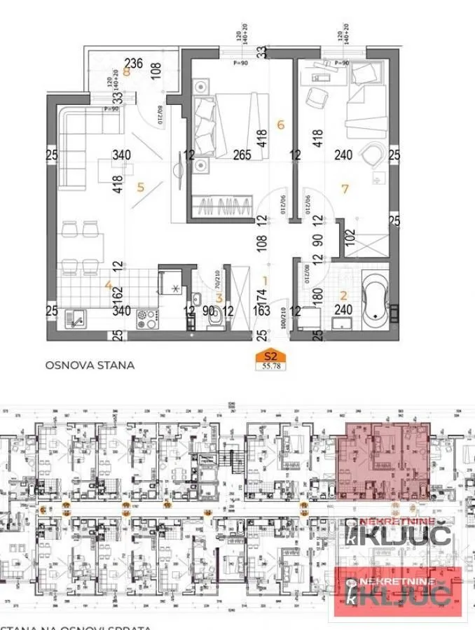 Sale, two bedroom apartment, 58m², Bulevar patrijarha Pavla, Novi Sad Sve Podlokacije