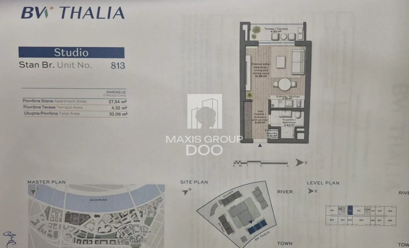 Sale, one bedroom apartment, 32m², Savski Venac, Beograd