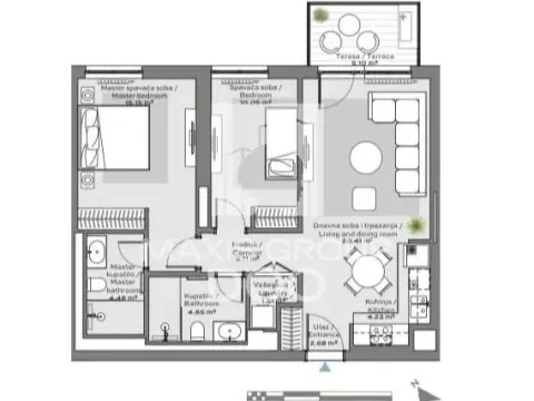 Sale, two bedroom apartment, 72m², Savski Venac, Beograd - image 8