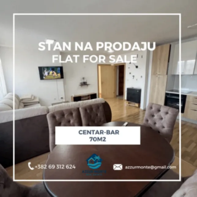 Izdavanje, dvosoban stan, 70m², Centar, Bar