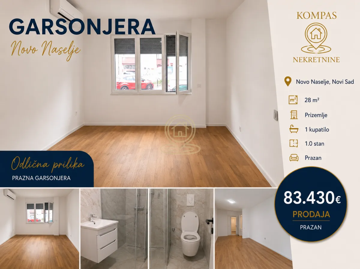 Prodaja, jednosoban stan, 28m², Novo naselje, Novi Sad