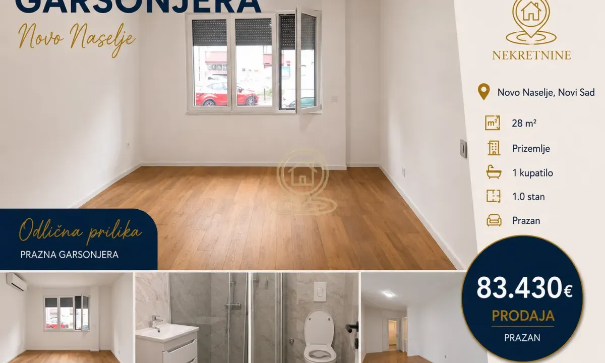 Prodaja, jednosoban stan, 28m², Novo naselje, Novi Sad
