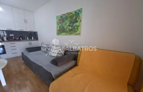 Manji dnevni boravak sa garniturom za sjedenje i spojenom kuhinjom u pozadini. - image 2