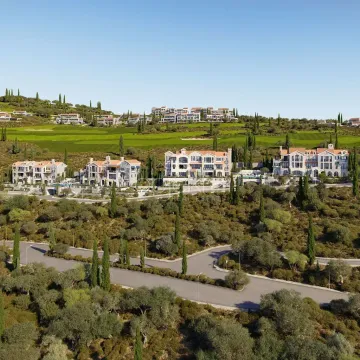 Pogled iz ptičje perspektive na stambeni kompleks sa uređenim okruženjem i zelenilom. - image 8