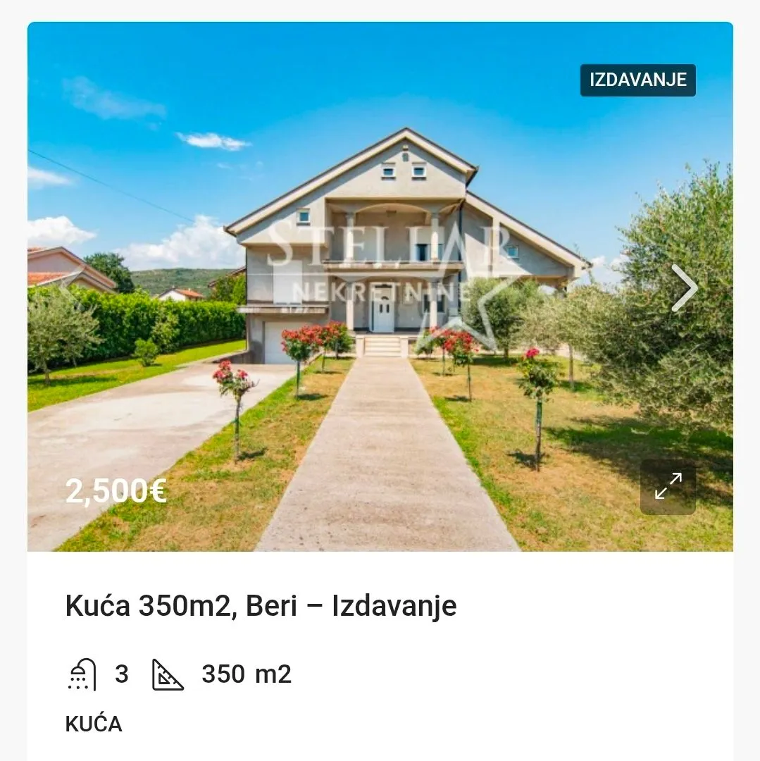 Izdavanje, kuća, 350m², Beri, Podgorica