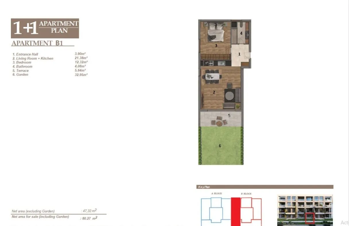 Prodaja, jednosoban stan, 47m², Baošići, Herceg Novi