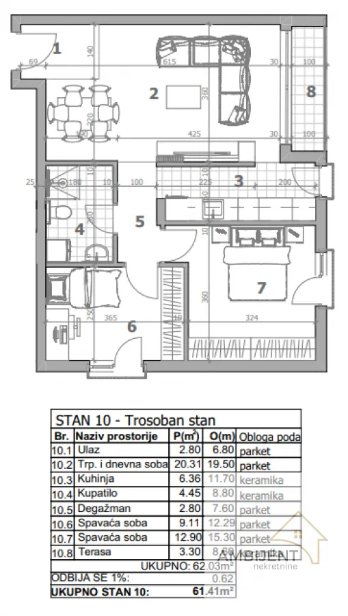 Prodaja, trosoban stan, 61m², Banjica, Voždovac Sve Podlokacije