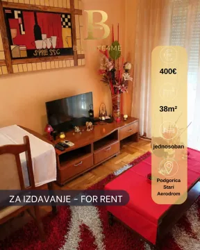 Rent, one bedroom apartment, 38m², Stari Aerodrom, Podgorica - image 1