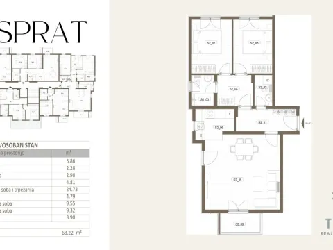 Prodaja, dvosoban stan, 68m², Tološi, Podgorica - image 3